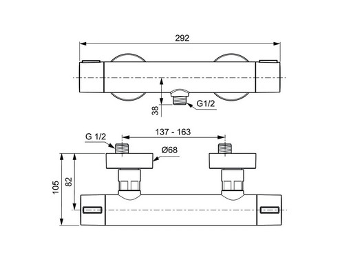 Термостатен смесител за душ Ceratherm ALU+ Ideal Standard